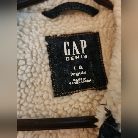 GAP denim sherpa jacket large - Picture 3 of 8